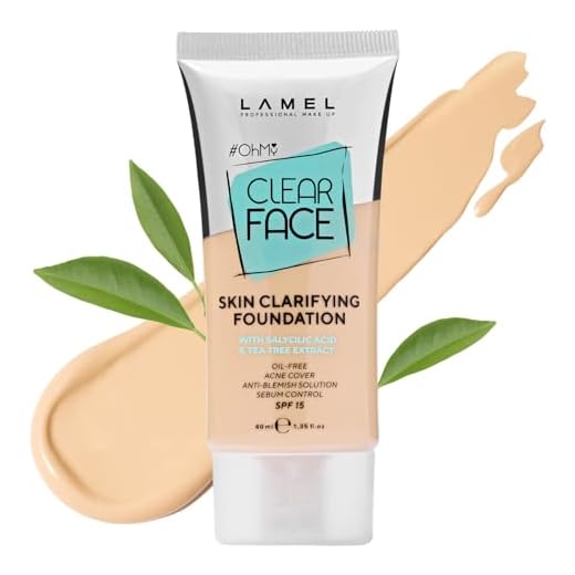 OhMy Clear Face Foundation - Acne Coverage - Salicylic Acid & Tea Tree Extract - Dewy & Flawless Finish - Sensitive Skin Care - Organic & Oil-Free - 401, 1.35 fl.oz