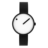 Picto 43343-1012 Montre pour femme avec cadran blanc 30 mm et bracelet en maille noire