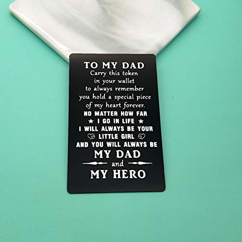 Baipilu Father Present from Daughter Metal Wallet Insert Card Birthday Gift for Dad Men Papa Engraved Wallet Insert Card Fathers Day Valentine's Day Wedding Gift for Dad Deployment Present2