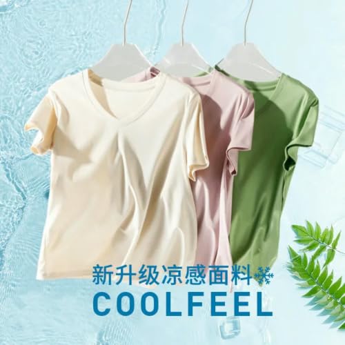 T-shirt manches courtes femme anti transpiration haut en soie respirant XXL - 3