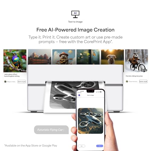Image of Bluetooth Thermal 4x6 Shipping Label Printer Bundle, Wireless and USB Label Printer for Small Business, 203 Dpi Printer with 75 Labels, Android, iOS and Windows Compatible, White