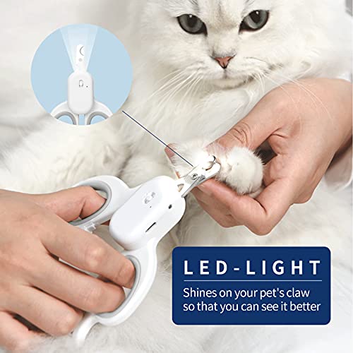 Claws & Tails Dog And Cat Nail Clippers, With Led And Uv-Light For Cat Ringworm Detection, Safety Lock, Pet Claw Trimmers For Small Animals & Small Breed, Usb Charging Grey #TOP2