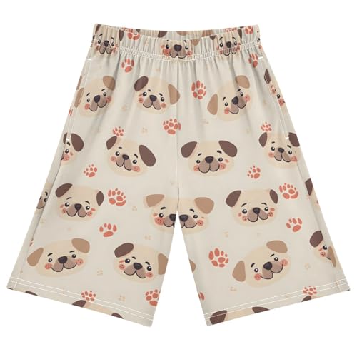 ALAZA Funny Dog Paw Print Pajama Shorts Sleep Shorts Pant Lounge Pajama Bottoms Elastic Waist with Pockets