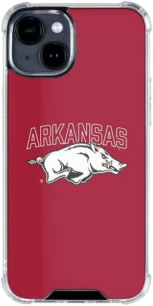 Skinit Clear Phone Case Compatible with iPhone 15 - Officially Licensed University of Arkansas-Fayetteville Razorbacks Logo Design