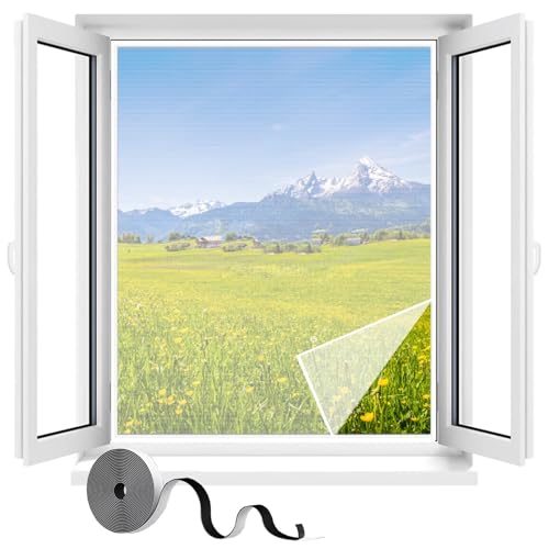 W210 x H205cm(82.7x80.7in) Mosquitera Para Ventanass,Blanco Cortina Mosquiteras de Malla Anti-insectos con,Fácil de Ensamblar