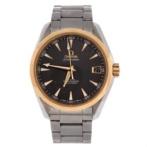 Pre-Loved Seamaster Aqua Terra 150M Co-Axial Chronometer Automatic Watch Stainless Steel and Yellow Gold 38, Silver