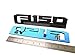2x F150 XLT Fender Emblems Black Badge 3D Logo Nameplate Replacement for 2015-2018 F-150 Original Size