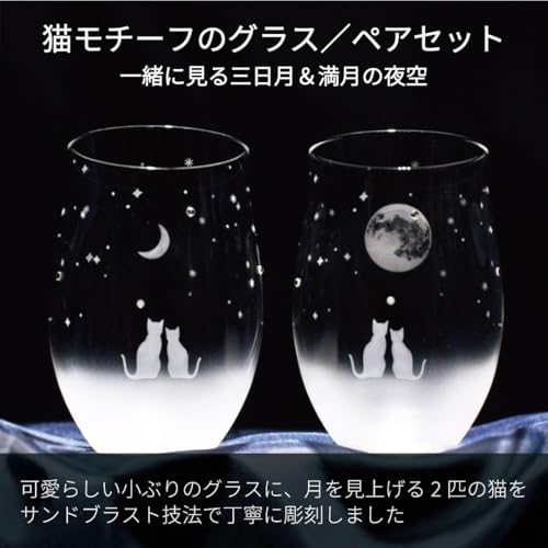 Set de vasos con motivo de gato (Full Moon + Crescent Night Sky) miniatura 2