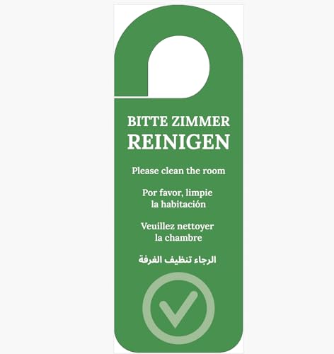 Türschild Hotel Bitte nicht stören Türanhänger beidseitig Rot Grün 5 Sprachen 27x10 cm (50)