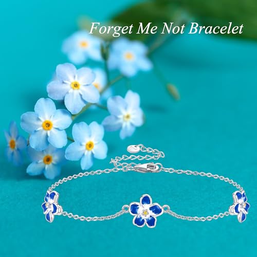 Leaf/Forget Me Not Flower/Sunflower Bracelet 925 Sterling Silver Flower Bracelets Jewelry Gifts For Women Female 5