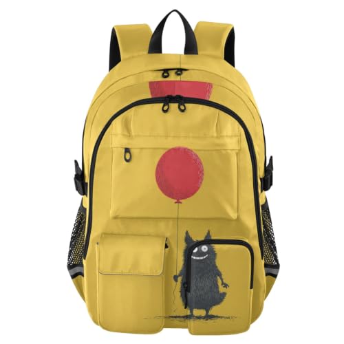 Mochila para laptop de 17.5 pulgadas con diseño de lobo para hombres