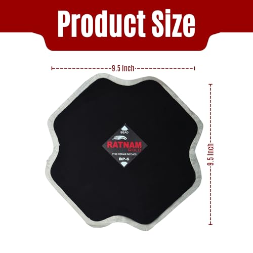 Image of Bias Ply Tyre Repair Patch No. 6 | Durable Heavy-Duty Tyre Patch for Bias Tyres | Automotive Repair Accessories | Box of 5 Pcs for Car, Truck & Bike