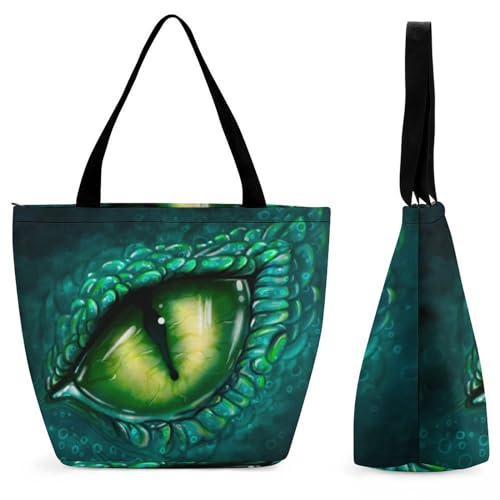Sac à bandoulière yeux de dragon verts grand volume de rangement 28.5x18x32.5cm
