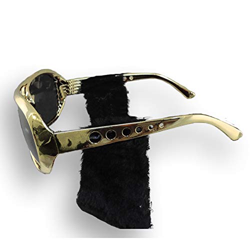 Jacobson Hat Company Gold Frame Classic Elvis Costume Sunglasses W/ Sideburns,One Size #TOP5