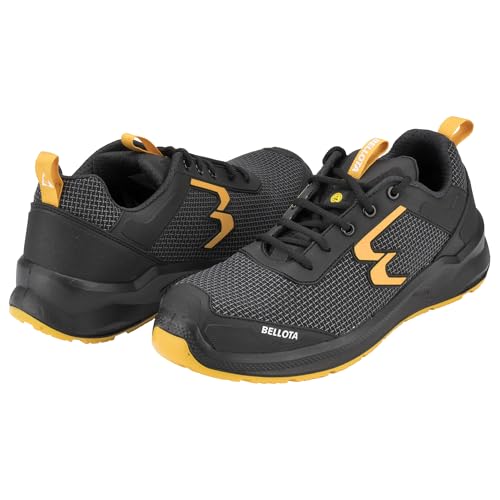 Bellota RUNAS3S43   Zapatilla de Seguridad de Hombre y Mujer, Running S3S, diseño Deportivo y Ligero, para Trabajos en ambientes fríos y con Algo de Humedad, Amarillo   Talla 43
