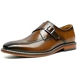 [フォクスセンス] ビジネスシューズ 革靴 メンズ ドレスシューズ 本革 モンクストラップ ストレートチップ 高級紳士靴 軽量・防水 フォーマル ブラウン 27.0CM C9086-02