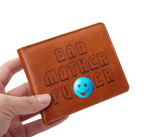 Embroidered Bad Mother fker Leather Wallet bad mother f ker wallet leather(brown)3