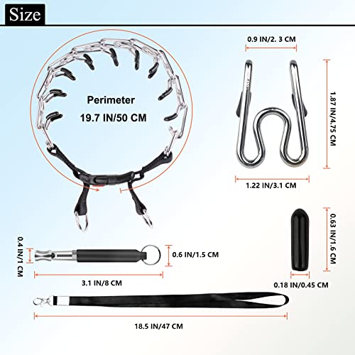 Dog Prong Training Collar, Choke Pinch Collar For Dogs [2 Extra Links][Dog Whistle] With Quick Release Snap Buckle And Rubber Caps, No Pull Dog Collar For Small Medium Large Breed Dogs [Large] #TOP6