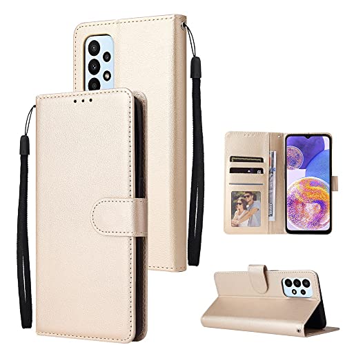 Coque portefeuille Samsung Galaxy M23 5G dorée pour vos sorties et voyages