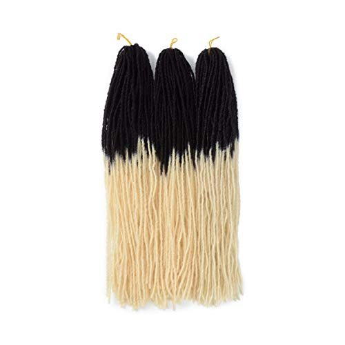Leyoo 18 Inch Sister Locks For Girls (54 Roots/Bundle, 3 Bundles/Pack) Lock Braids Crochet Hair Straight Crochet Dreads For Women (U 1B/613)