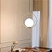 KCO Modern Gold Globe Pendant Light 1-Light Single White Glass Kitchen Island Pendant Lighting Fixture Mid Century Adjustable Chandelier for Living Room Dining Room (9.8”-Small)