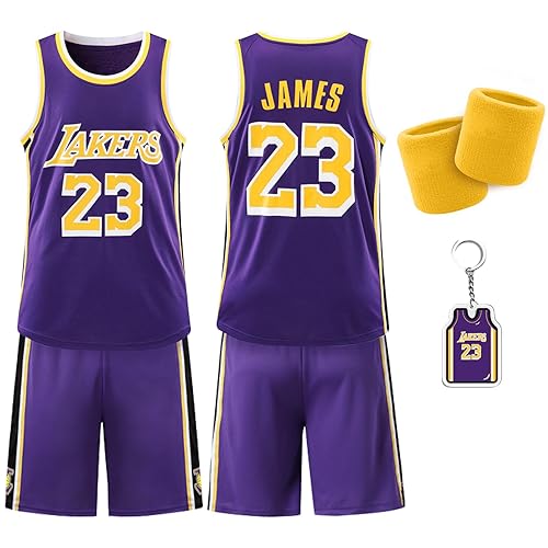 Pardofelis Maillot et Short de Basketball pour Enfants - Ensemble d'Entraînement à Séchage Rapide avec Bandeau de Poignet