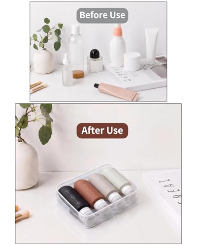 Image of Gemice Travel Bottles for Toiletries, Tsa Approved Travel 6oz Size Containers with Clear Bag, BPA Free Leak Proof Travel Tubs Refillable Liquid Travel Accessories for Cometic Shampoo Lotion