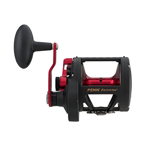 Penn Fathom 60Ld Lever Drag Bait Cast High Speed Fishing Reel , Black/Red #TOP2