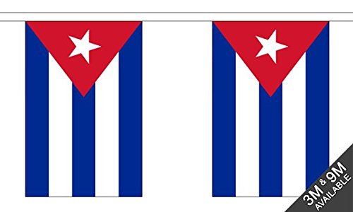 Flagtex Cuba Fabric Bunting – 9m with 30 Flags – Fabric for Indoor & Outdoor Use – String Flags Banners Cuban Caribbean Island — image 1