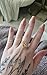 VIEKYBUTTY Adjustable Open Leaf & Vine Gold Ring with White Gemstone | Cuff Deco Ring for Women Men | Adjustable Cuff Vine Leaf Deco Rings