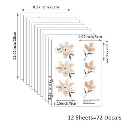 YouRfocus Daisy Vinilos Decorativos 72 Piezas Naranjas miniatura 6