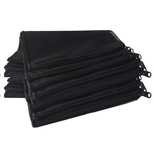 Only Lovuu 1Mm Mesh Holes Aquarium Filter Bags, Fish Tank Media Mesh Bags With Plastic Zipper For Charcoal Media, Bio Balls, Ceramic Rings, Ammonia Remover (10 Pack, Large, Black) #TOP1