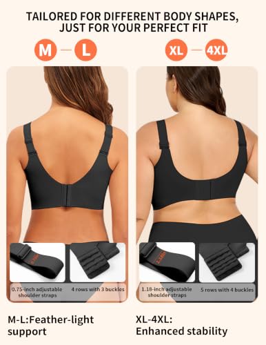 Image of PoseFree Jelly Bras for Women No Underwire, Supportive Wireless Comfort Bra, Full Coverage Back Smoothing Bra