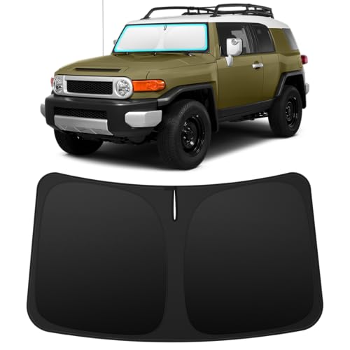 Image of INSAUTO Custom Fit Windshield Sun Shade for Toyota FJ Cruiser 2007-2014 | Foldable Front Window Sunshade Car Accessories, UV & Heat Reflector, Keeps Interior Cool, Includes Storage Bag