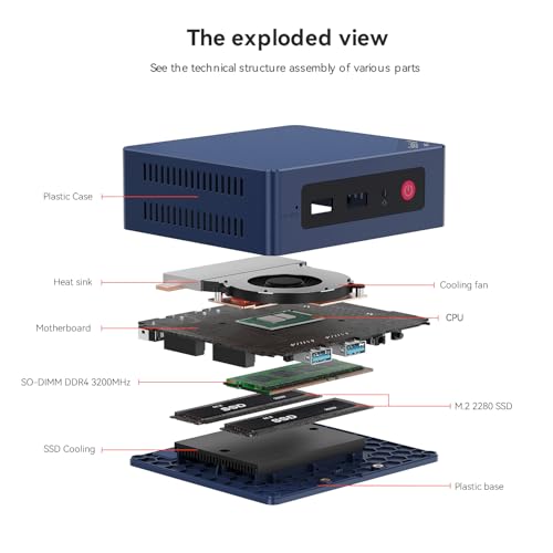 Beelink Mini PC, Mini S12 Pro Intel 12th Gen 4-Core N100(up to 3.4GHz), Mini Computer 16GB DDR4 RAM 500GB SSD, Desktop PC Dual HDMI 4K UHD/Gigabit Ethernet/WiFi6/BT5.2/HTPC