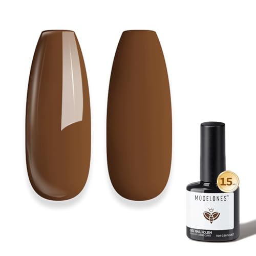 modelones Coffee Brown Gel Nail Polish Soak Off UV/LED Gel Polish 15ML