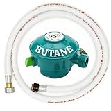 Générique Quick-on Butan-Druckminderer 28 mbar – kompatibel mit Twiny (Primagaz), Elfi (Butagaz), Malice & Calypso (Antargaz) – nicht Cube/Viséo/Propan (Druckminderer + Schraubloch, 2, Set)