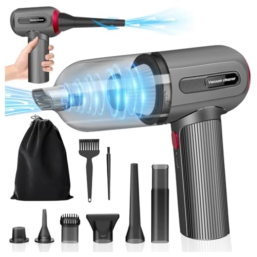 AKOFIC Aspiradora de Mano Sin Cable, 9000PA Aspirador Coche Potente, Mini Aspirador y Soplador 3 en 1, 3 Velocidades, Aspiradora Portatil Multifunción para Coche, Computadora, Pelo de Mascota