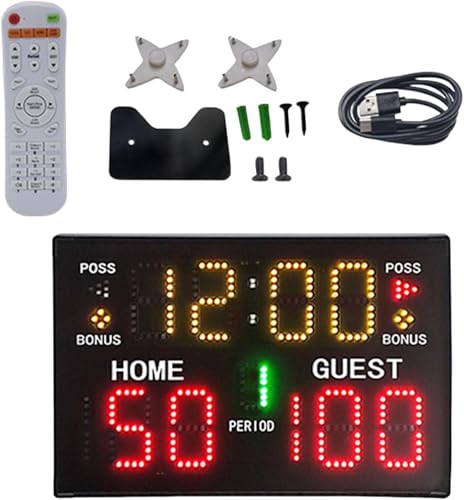Marcador electrónico de baloncesto montado en pared miniatura 2