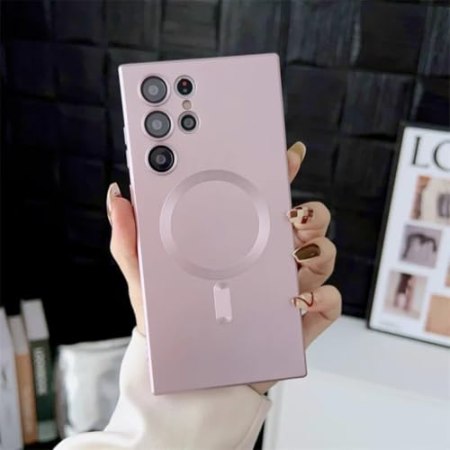 Coque Galaxy S21 Plus rose pour chargeur voiture magnétique