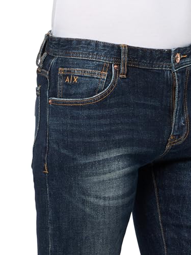 Armani Exchange Men's Dark Whisker Wash Skinny Jeans3