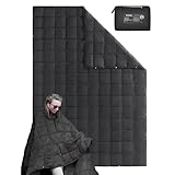 KingCamp ブランケット 防災 超軽量 ふかふか ダウン級暖かさ 防水 大判 200x144cm 冬用 連結可能 丸洗い マルチブランケット ひざ掛け 掛け布団 キャンプ アウトドア 運動会 車中泊 収納ポーチ枕付