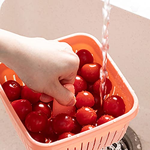 Scatole per il pranzo, scatole per l'imballaggio degli alimenti, contenitori per alimenti Scatola per conservare il frigorifero in plastica con cestello di scarico per la famiglia, può essere utiliz