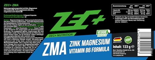 Zink-Magnesium Zec+ Nutrition ZMA 90 Kapseln