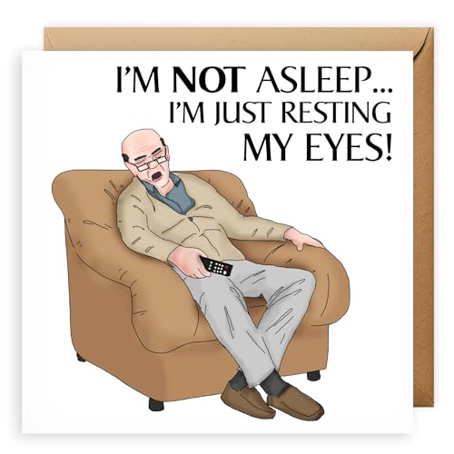 Just Resting My Eyes, carte d'anniversaire amusante pour papa, fête des pères pour papa, carte pour vieux papa, carte de fête des pères pour papa, de la part de sa fille, de la part de son fils