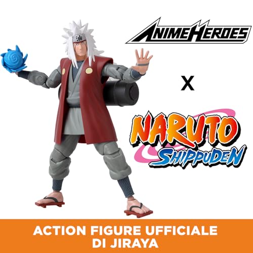 Bandai Anime Heroes Naruto Action Figure Jiraiya Of The Sannin | 17cm Jiraiya Figure With Extra Hands And Accessories | Naruto Shippuden Anime Figure | Action Figures For Boys And Girls