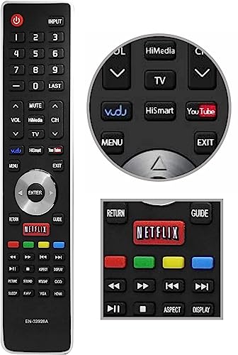 Replacement Hisense TV Remote EN-33926A for All Hisense TV Smart Television, No Setup Needed