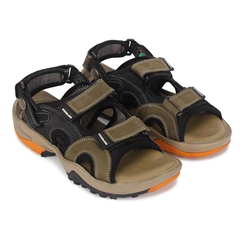 Image of Woodland Men Olive Green Sandal