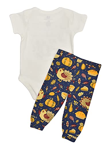 Image of Baby Boys Girls 2pc Outfit Set Short Sleeve Bodysuit with Pants