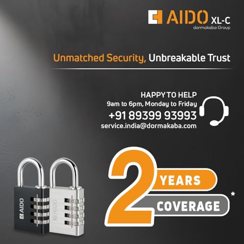 Image of AIDO 4-Digit Luggage Locks Pack of 2 | 40mm Number Locks for Door, Suitcase, Travel Bags, Sports Bags & Backpacks | Small Combination Padlocks for Locker & Tool Box | Water Resistant | 2 yr Warranty